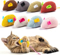 8Pcs Catnip Cat Mice Toys Interactive Mouse Cat Toy for Indoor,Adult & Kitten Cat Toys for Playing, Chewing & Teeth Clea