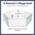 TRIXIE Small Animal Indoor Wire Playpen, Portable Hamster Exercise Pen, 10" Tall