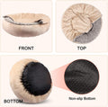 GASUR Small Dog & Cat Bed, 23'' Donut Pet Bed Mat with Hooded Blanket, Anti-Anxiety Burrow Cave Bed, Cozy Puppy Bed, Mac