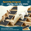 2-Pack Small Dog Ramp for Stairs, Adjustable Gentle Low-Angle Wooden Pet Stair Wedges, Non-Slip Carpet Surface, No Assem