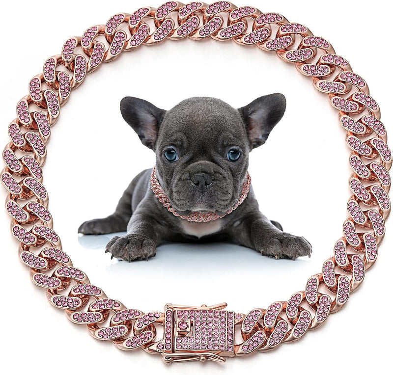 LEIFIDE Cuban Link Dog Collar Chain 12mm,8 Inch