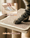 KinoTail 3-in-1 Pet Stairs for Cats, 7.87" Depth Pet Steps for Cat, Wood Cat Stairs for High Bed and Sofa, 1 Condo Cave, Scratching Post, Sturdy Indoor Pet Stairs with Non-Slip Carpet Pads