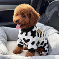 XPUDAC Cow Dog Sweater, Dog Winter Clothes for Small Medium Dogs Girl Boy Fleece Pet Pajamas for Winter Christmas, Mediu