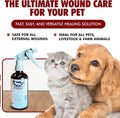 Pet Wound Care Spray with Trigger, Animal Wound Cleaner, 16 oz, No-Sting