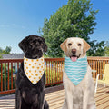 Agroon Summer Dog Bandanas Large 2PCS, 4 Pattern Blue Pink Yellow Scarf for Boy and Girl, Triangle Reversible Bibs Breed for Puppy Cats Pets