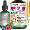 TOBYDIC Cat & Dog Multivitamin 21 in 1 Pet Supplements with Cranberry & Glucosamine - Natural Medicine & Support for UTI, Urinary Tract, Bladder, Kidney, Skin Coat, Joints Treatment