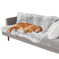 Furhaven Waterproof Throw Blanket for Dogs & Indoor Cats, Washable - Shaggy Plush Calming Long Faux Fur & Velvet Dog Blanket - Mist Gray, XL