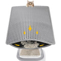 Double Layer Cat Litter Mat, 24x15 Inch Waterproof Litters Box Mat, Non-Slip Cat Mat for Litter Box