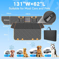 Twesync Dog Seat Cover for Back Seat, Hard Bottom Back Seat Extender, 100% Waterproof & Machine Washable, 600D Heavy Dut
