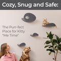 Accessory ADD-ON Set of 4 Facades Covers Compatible with Cat Wall Shelves by Pryde Pets - 100% Sustainable PET Felt - Climbers Sold Seperately - Cats Shelf Privacy and Safety Bumpers (Charcoal)