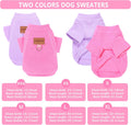 2 Pieces Dog Sweaters with Leash Ring Fleece Dog Winter Clothes for Small Dogs Girl Boy Turtleneck Pet Sweatshirt Puppy 