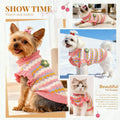 BAEJMJK Cute Flower Small Dog Sweater Soft Girl Dog Clothes Turtleneck Warm Pet Puppy Knitted Pullover Princess Dogs Cat