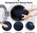 LYASILYHS Dog Couch Bed for Small to Medium Dogs, Orthopedic Bolster Dog Sofa Bed with Removable Washable Cover, Elevated Pet Couch with Armrests, Navy Blue