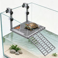 Upgraded Hanging Turtle Basking Platform with Ramp & Built-in Feeding Tray