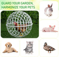 Leinuosen 4 Pack Chicken Ball Cage Movable Mesh Rabbit Coops Plastic Detachable Rolling Safety Hutch Prevents Dog Bites 