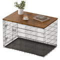 Piskyet Dog Crate Topper Wood Countertop for 48 42 36 30 24 inch Dog Cage, Dog Crate Cover,Dog Kennel Topper(Crate Not Include) (Rustic Brown, for 36 Inch Crate)