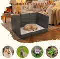 Bhyhok Foldable Dog Litter Box with High Walls, Waterproof Indoor Dog Potty Tray with 4-Inch Baffle, 33.5"×23.6"×15.9" Dogs Pee Pad Holder for Puppies Small and Medium Dogs