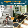 2-Pack Small Dog Ramp for Stairs, Adjustable Gentle Low-Angle Wooden Pet Stair Wedges, Non-Slip Carpet Surface, No Assem