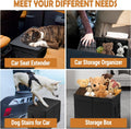 Car Seat Extender for Large Dogs, Back Seat Extender for Dogs up to 120 LBS Large Dog Extender with Storage Car Organize