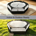 Small Animals Playpen with Top Zippered Cover Pet Yard Fence Black