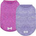 KYEESE 2 Pack Dog Shirts Quick Dry Soft Stretchy Pet T-Shirts with Reflective Label Tank Top Sleeveless Sun Protection V