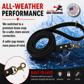 JIM HODGES DOG TRAINING Gummy K9 Dog Leash, Biothane, Dog Training Leash, Made in The USA, 6 Feet, Various Sizes & Colors (5/8, Black)