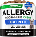 StrellaLab Dog Allergy Relief & Anti Itch Support Chews w/Omega 3: Real Ingredients, Real Taste! Skin & Coat Immune w/Fish Oil, Pumpkin & Enzymes — Developed by Experts - Made in USA - 60Ct