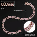 LEIFIDE Cuban Link Dog Collar Chain 12mm,8 Inch