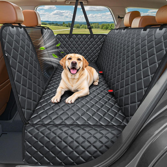 URPOWER 4 in 1 Dog Car Seat Cover for Back Seat, Waterproof Dog Hammock with Mesh Window and Side Flap Pet Car Seat Protector Dogs Backseat Cover for Cars, SUVs & Mid-Size Trucks
