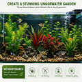 5 PCS Aquarium Plants, Artificial Fish Tank Decorations, 5.5-9 Inch Plastic Aquarium Plants with Weighted Bases, Realist