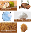 PINVNBY Natural Coconut Shell Bird Nest Suspended Parakeet Nest Bird Bed