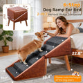 Dog Stairs & Ramp for High Bed & Couch,22.8" 6-Step Foldable Split Ottoman