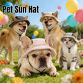 Corduroy Dog Sun Hat with Ear Holes, Adjustable Strap Pet Cap for Small Medium Dogs, Breathable UV Protection, Multiple
