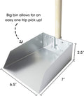 Spotty Wood Handle Pooper Scooper Durable Solid Metal Poop Tray with Rake 36.75" Long Handled Scoop | Great for Large or