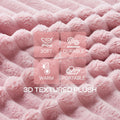 LINENLUX 1 Pack 3 Fleece Dog Blanket Soft Warm Cat Beige/Pink/Grey Small