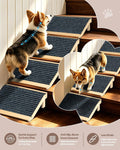 2-Pack Dog Ramp for Stairs,Foldable Dog Ramp Solid Wood Anti-Slip Pet Steps