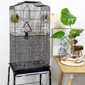 JULMELON 2Pcs Adjustable Bird Cage Seed Catcher(Black) Birdcage Nylon Mesh Cover Twinkle Star Universal Birdcage Cover for Parakeet Round Square Cage with Spring Hook