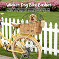 Dog Bike Basket Rear Racks Pet Carrier for Small Dogs up to 20 lbs, Brown