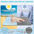 Cat Cooling Mat, Cooling Pad for Dogs Cats with Ice Gel Bag to Stay Clod Longer, Two Sided Soft Kitten Sleeping Bed for Summer, Washable for Crate Kennel, Arc-Chill Cool Fiber Q-MAX >0.45, 16.5x26"