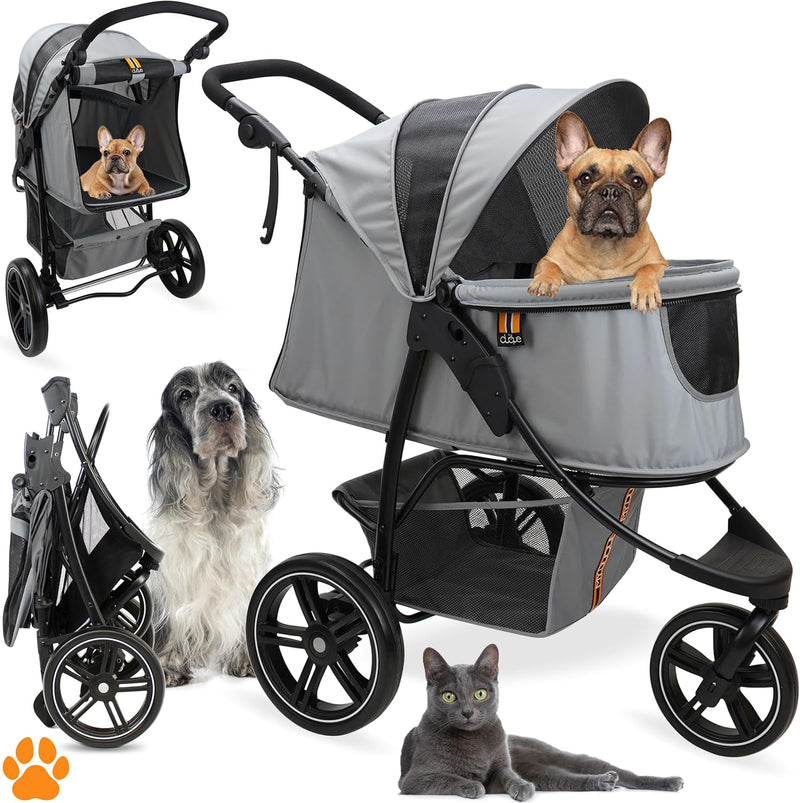COOPER dog & pet robust buggy, jogger holds up to 32 kg / 70lbs, easy fold, multi-height adjustable soft touch handle, r