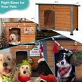 Suumerpety Feral Dog House Outdoor,Anti Bite Iron Frame Dog Kennel,Wood Warm Pets Home,Insulated Weatherproof Outside Sh