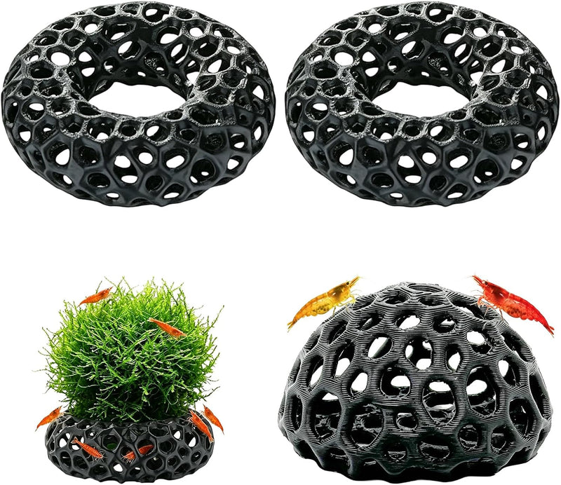 3Pcs Shrimp Cave for Fish Tank, Non-Floating Aquarium Hideout for Cherry and Dwarf Shrimp, Shrimp Tank Accessories for P