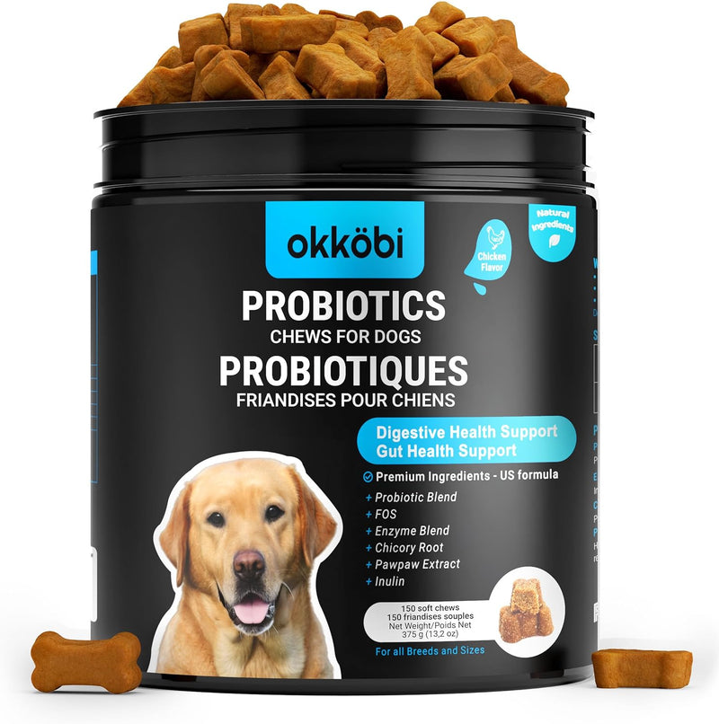 Probiotic Chews for Dogs, 150 Count, Digestive, Gut Health Support