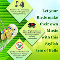 SunGrow Parrot Bell Toy Accessory, Galvanized Steel Jingle Chime Set with Hanging Clip, Cage Chew Play Item for Cockatie
