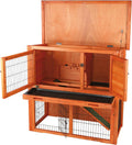 TRIXIE natura Outdoor Rabbit Hutch with Run - 2-Story Rabbit Cage with Non-Slip Ramp - Medium Elevated Small Animal Hous