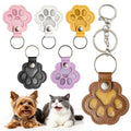HRTTSY 6 Pack Pet Fur Keepsake Keychain, Paw Shaped Leather Cat & Dog Hair Keepsake, Dog Hair Storage Cat Fur Collector Sympathy Memorial Gift for Loss of Pets, Pet Lover Commemorative Keyring