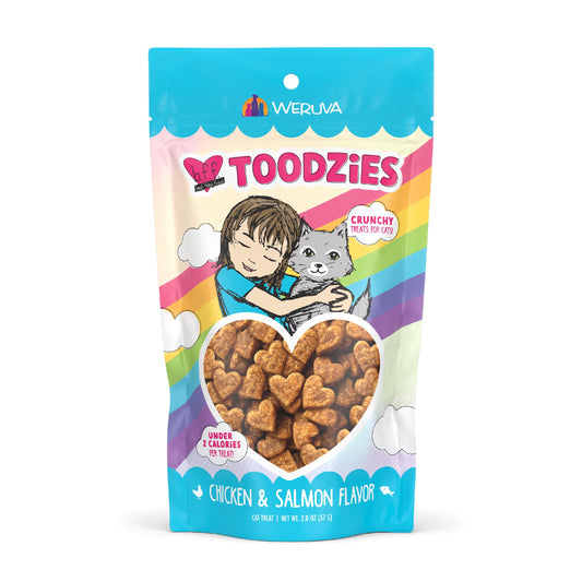 Weruva BFF Toodzies, Chicken and Salmon Crunchy Cat Treats, 2oz Bag