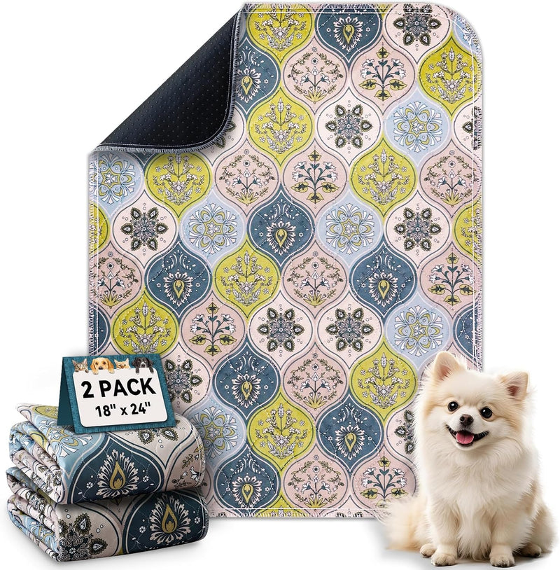Washable Pee Pads for Dogs, Stylish Absorbent Reusable Training Dog Pads, Non-Slip and Leak-Proof Puppy Pads, Potty Pads