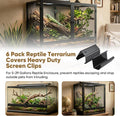 Reptile Terrarium Covers Heavy Duty Screen Clips 6 Pack for 5-29 Gallons