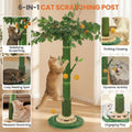 BOLIAN 53" Extra Tall Cat Scratching Post for Large Cats, Heavy Duty Vertical Scratcher with Natural Sisal Rope, Stable Climbing Pole with Hanging Ball for Full Body Stretching
